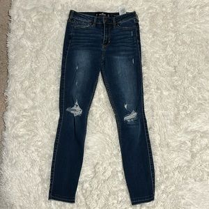 high-rise, super skinny cropped hollister jeans
